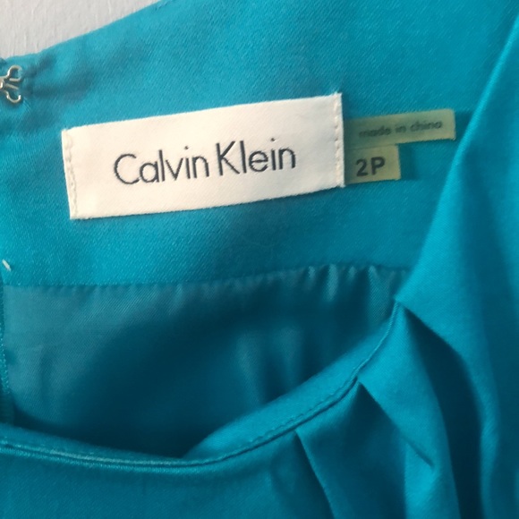 Calvin Klein Turquoise Pleated Dress - Picture 4 of 5